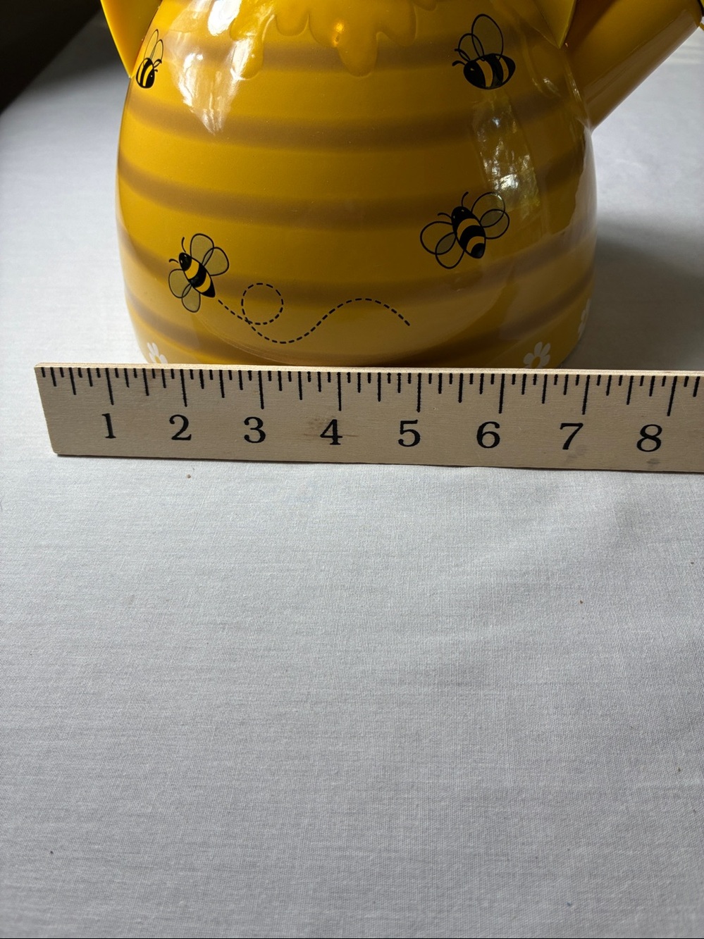 π Bee Happy Whistling Tea Kettle Yellow Daisy Cottagecore Farmhouse Decor 10β - Picture 9 of 10